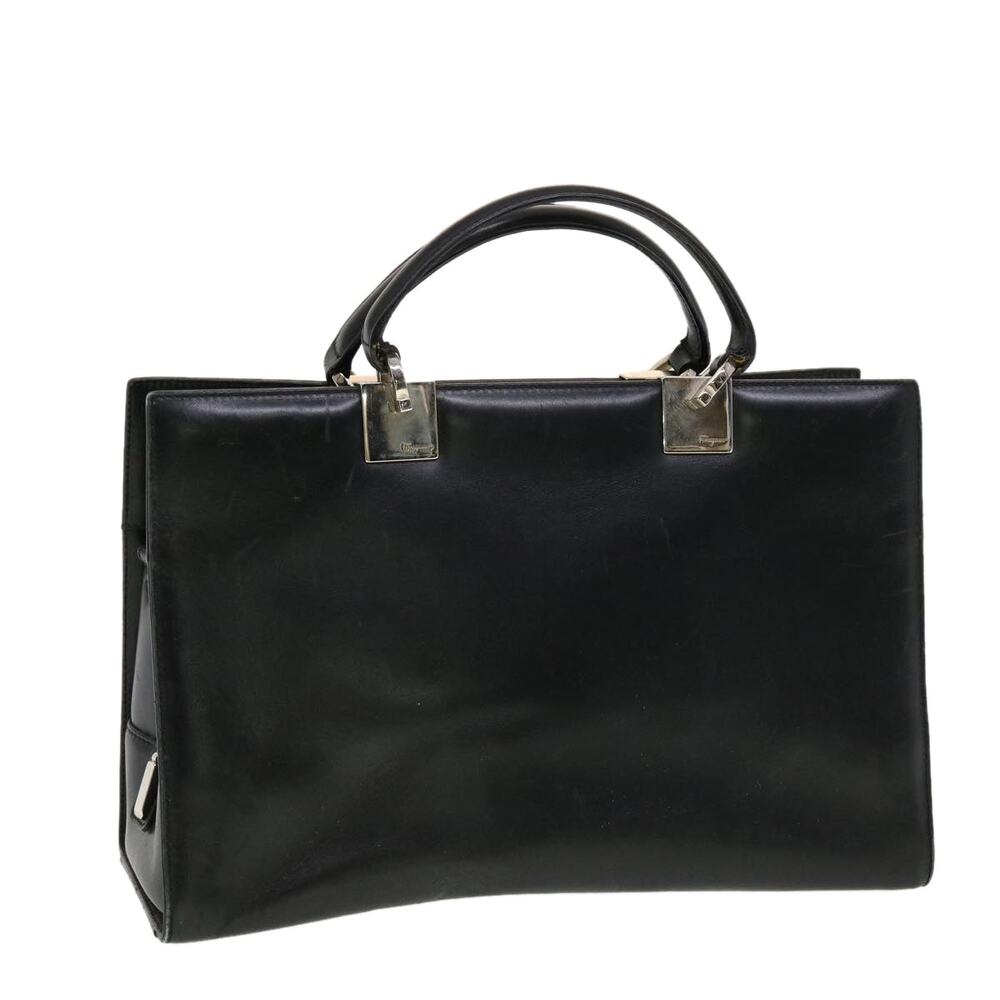 Salvatore Ferragamo Hand Bag Leather Black